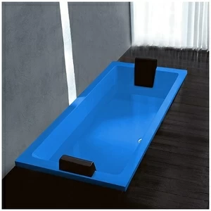 Ванна Gruppo treesse Quadra 180 V0780-DX-G голубая прямоугольная встроенная правая