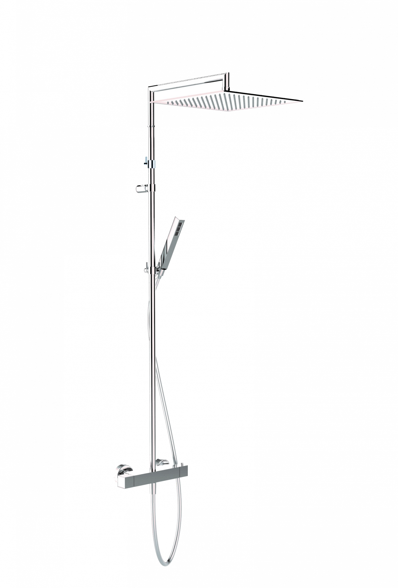 00-1232E-CR CARIMALI Телескопическая насадка Extreme Square, душевая лейка MySlim 