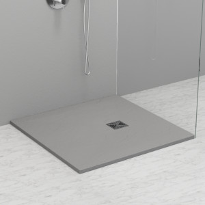 703159 Душевой поддон из минерального литья СЕРЫЙ МАТОВЫЙ в комплекте с сифоном, Kerasan DOCCIA Италия