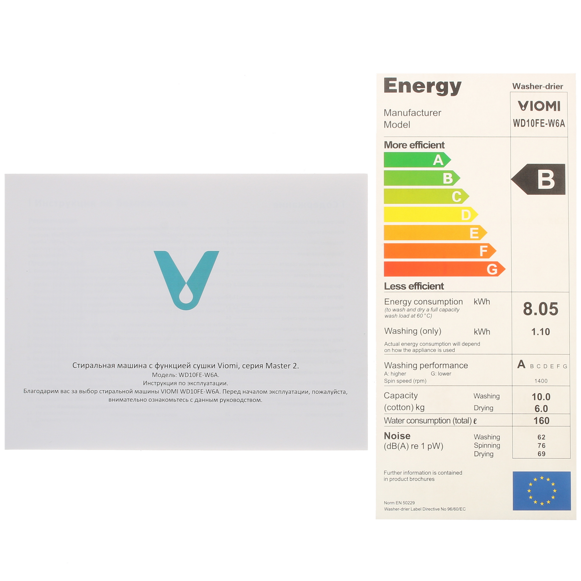 5083014 Стирально-сушильная машина Viomi Master 2 белый STDN-0072879 - Вид №13