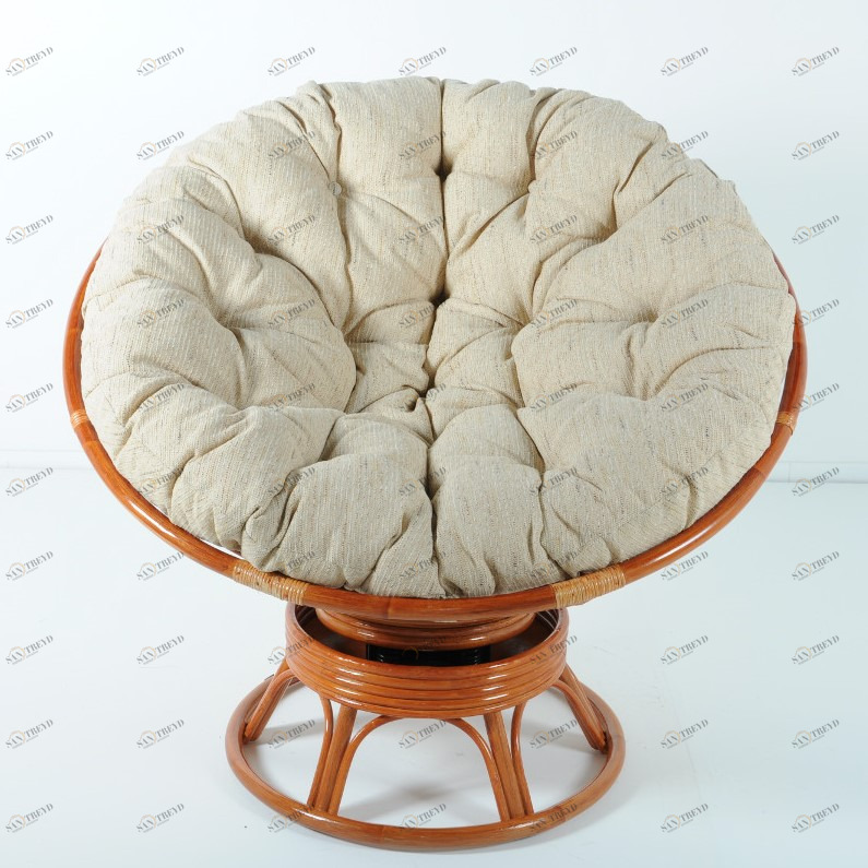 Кресло с подушкой коричневое из ротанга "Коньяк" Papasan 23/01В VINOTTI  00-3885508 Коричневый 