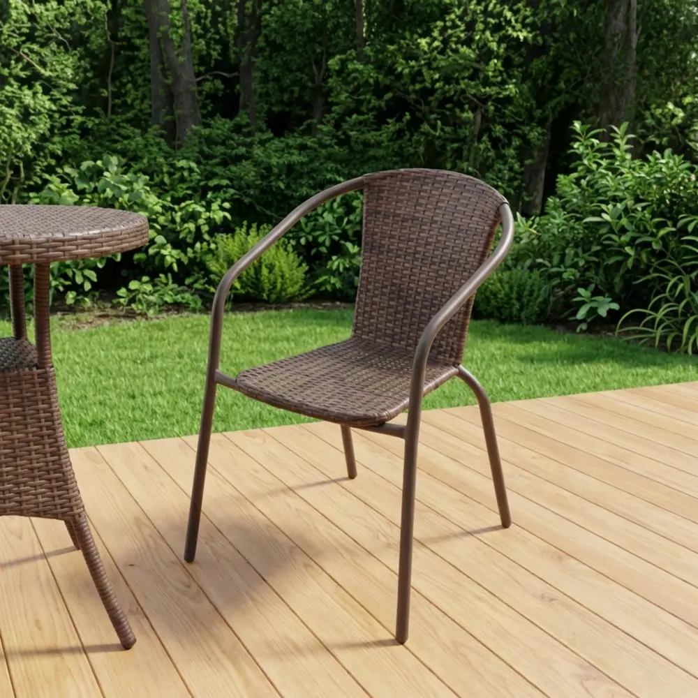 Стул садовый BEGINIA Elia 58x53x77 см сталь коричневый STLM-2122606 - Вид №9