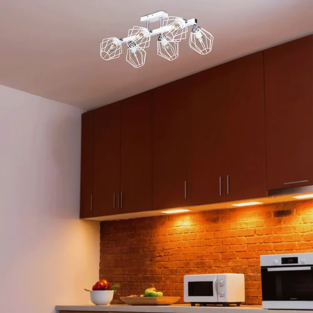 Люстра потолочная Дрим РС21514 6 ламп 18 м² цвет белый РОССВЕТ STLM-2188737 - Вид №9