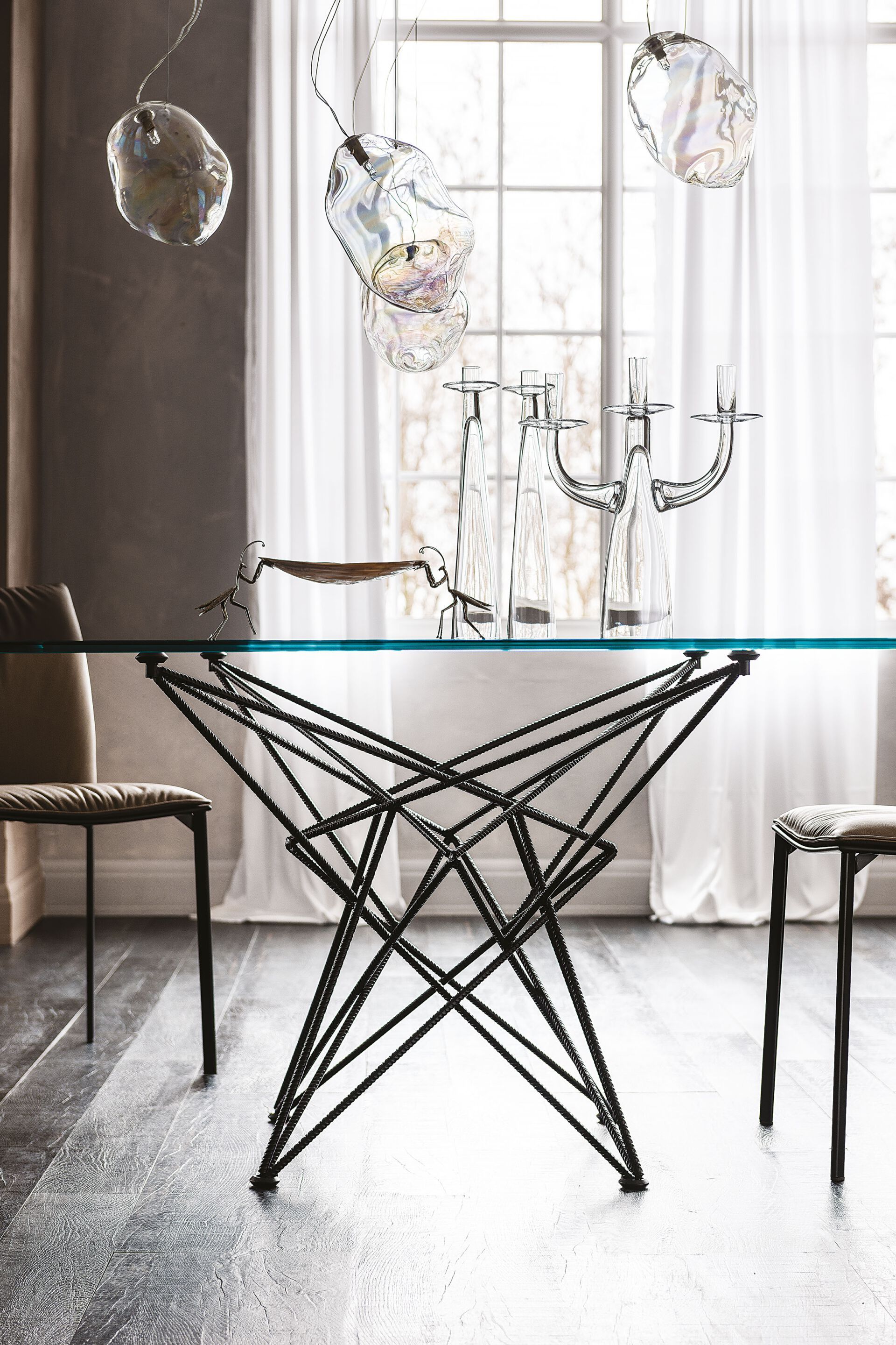 Прямоугольный стол из стали и хрусталя Cattelan italia GORDON ARCH-00117498 - Вид №3