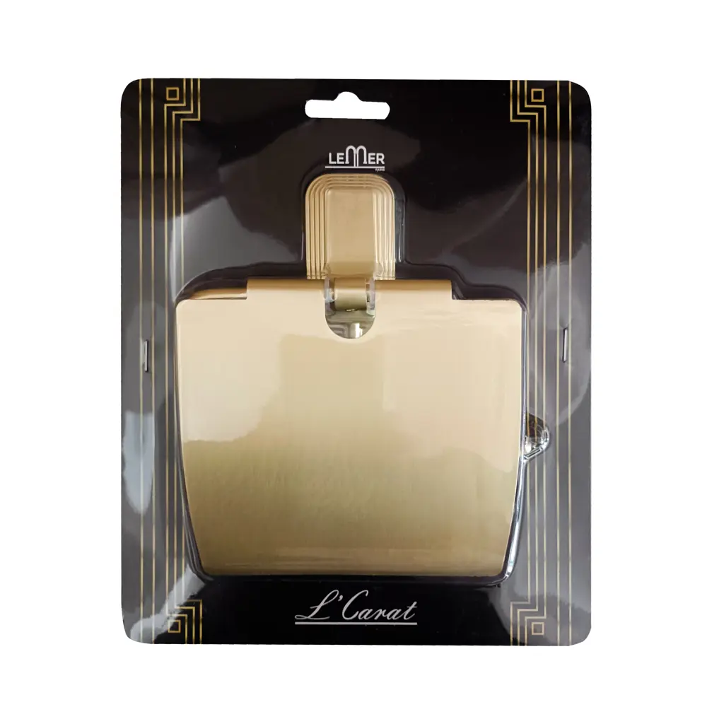 Держатель для туалетной бумаги Lemer Carat с крышкой цвет золото STLM-2083611 - Вид №1