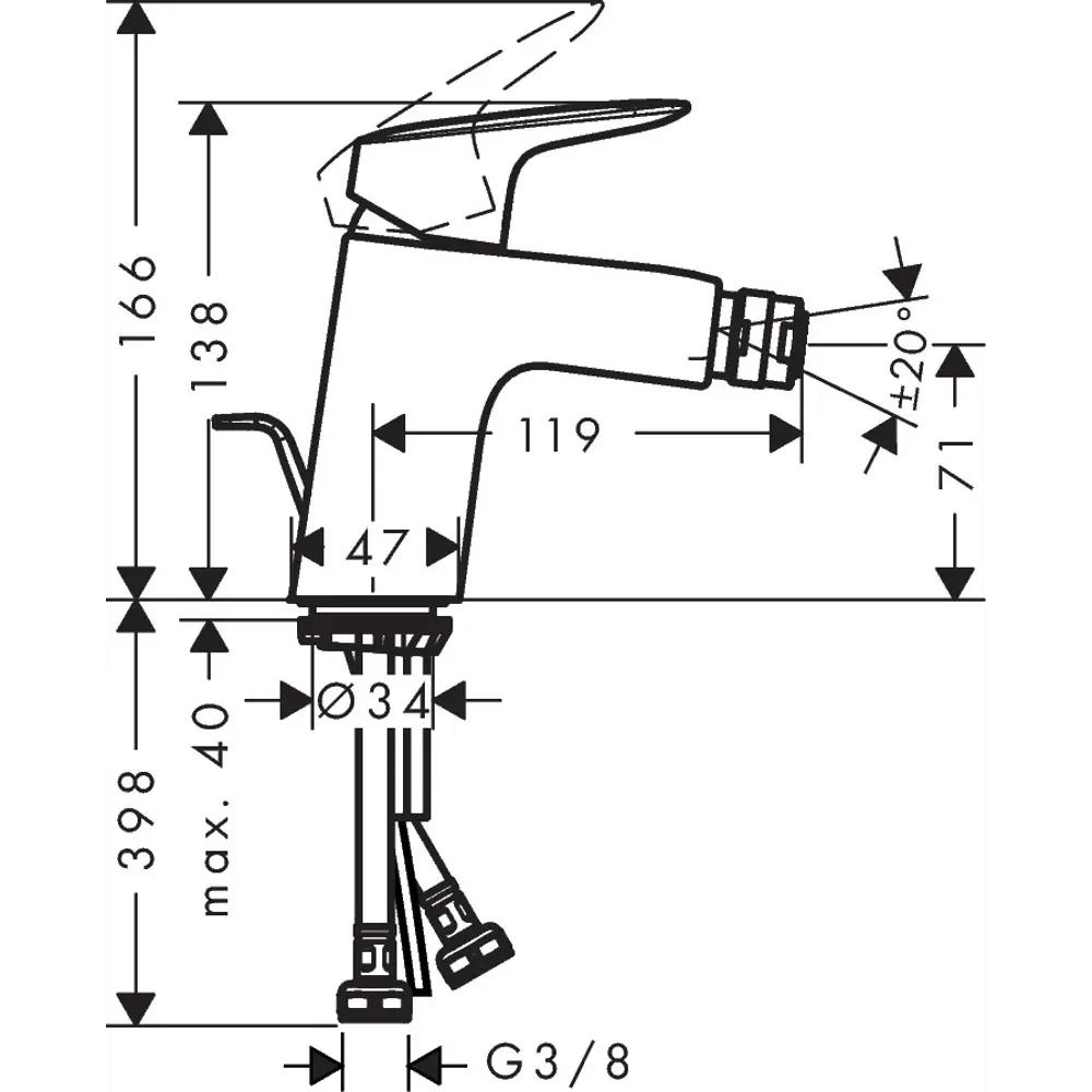 Смеситель для биде Hansgrohe Logis 70 цвет хром 82600729 STLM-2182032 Без серии - Вид №1