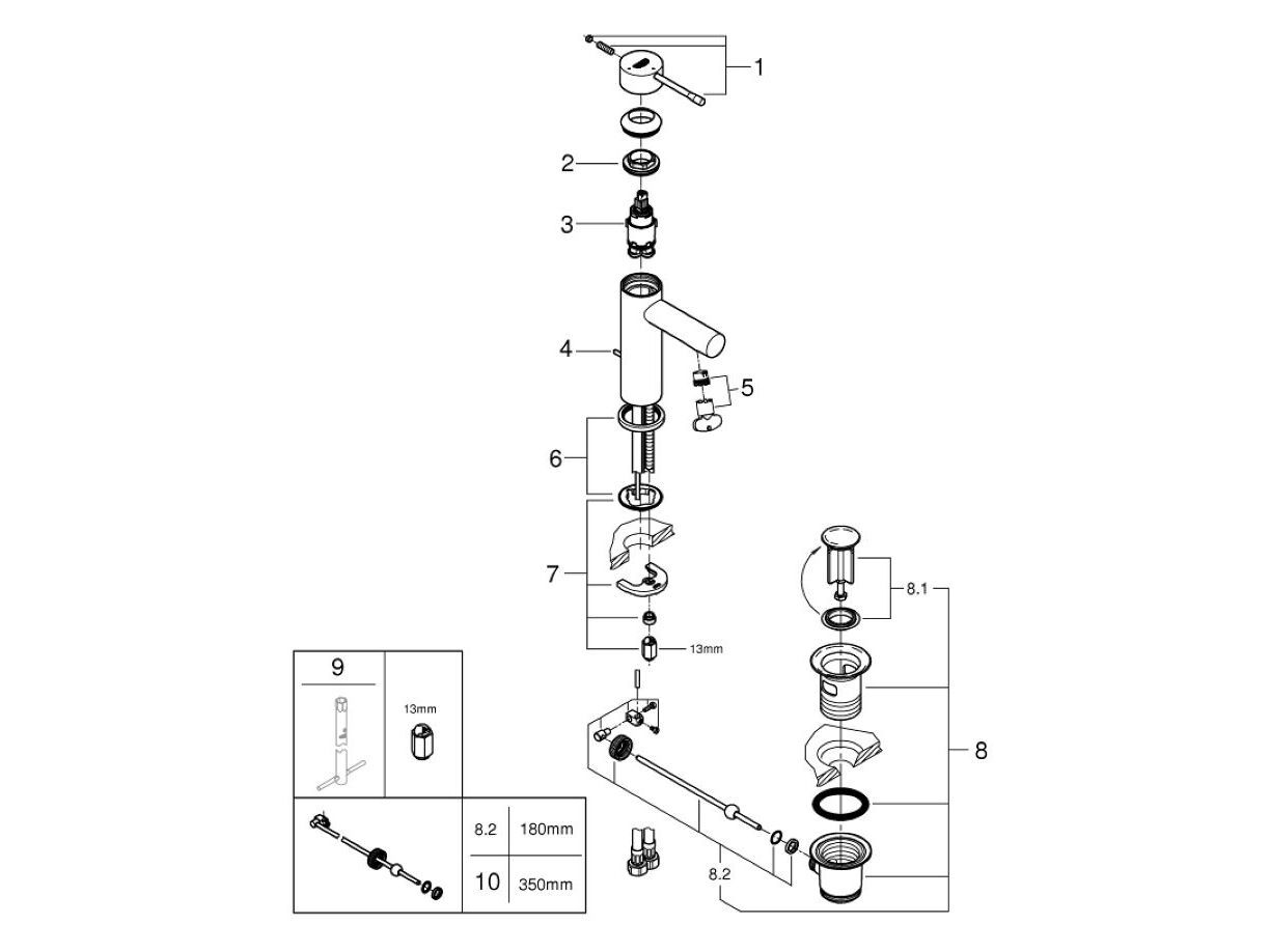Однорычажный смеситель для раковины Grohe Essence New ARCH-00142031 - Вид №2