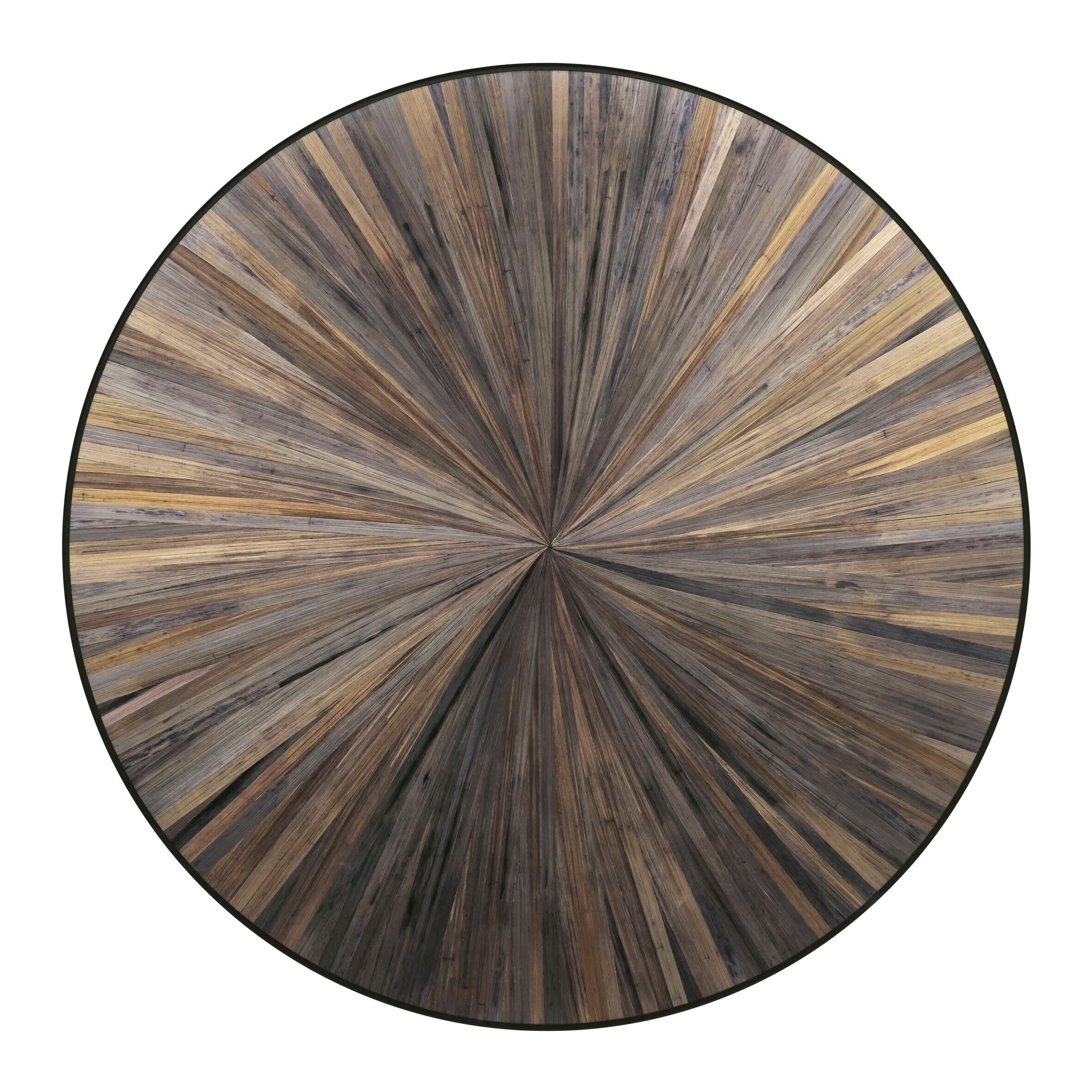 Круглый стеклянный журнальный столик с соломенной инкрустацией Classicon Белл ARCH-00030008 - Вид №1