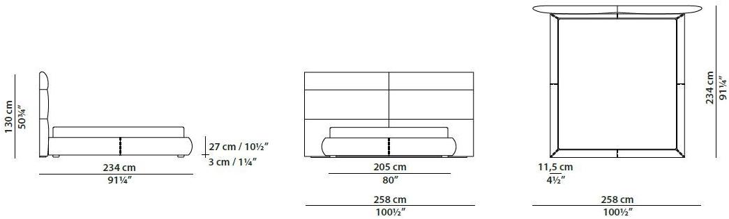 BAXTER Мягкая кожаная кровать с высоким изголовьем sun-id-1402518 - Вид №3