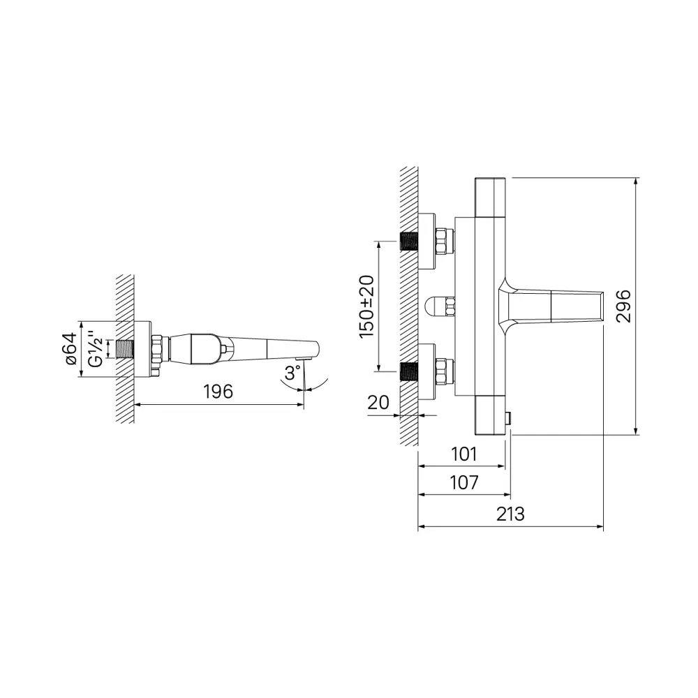 88025597 Смеситель термостатический для ванны Iddis Termotwin TTWSB02i74WA с изливом цвет хром STLM-1397191  - Вид №8