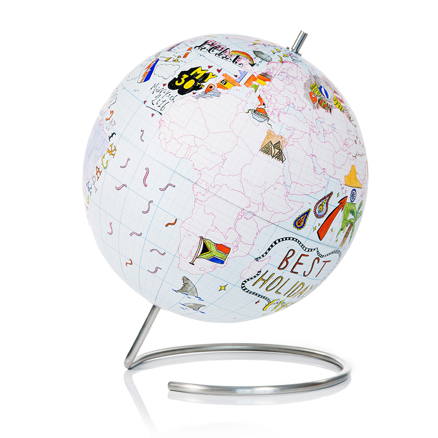 SK GLOBEGRID1 Глобус для разукрашивания journal большой Suck UK  - Вид №3