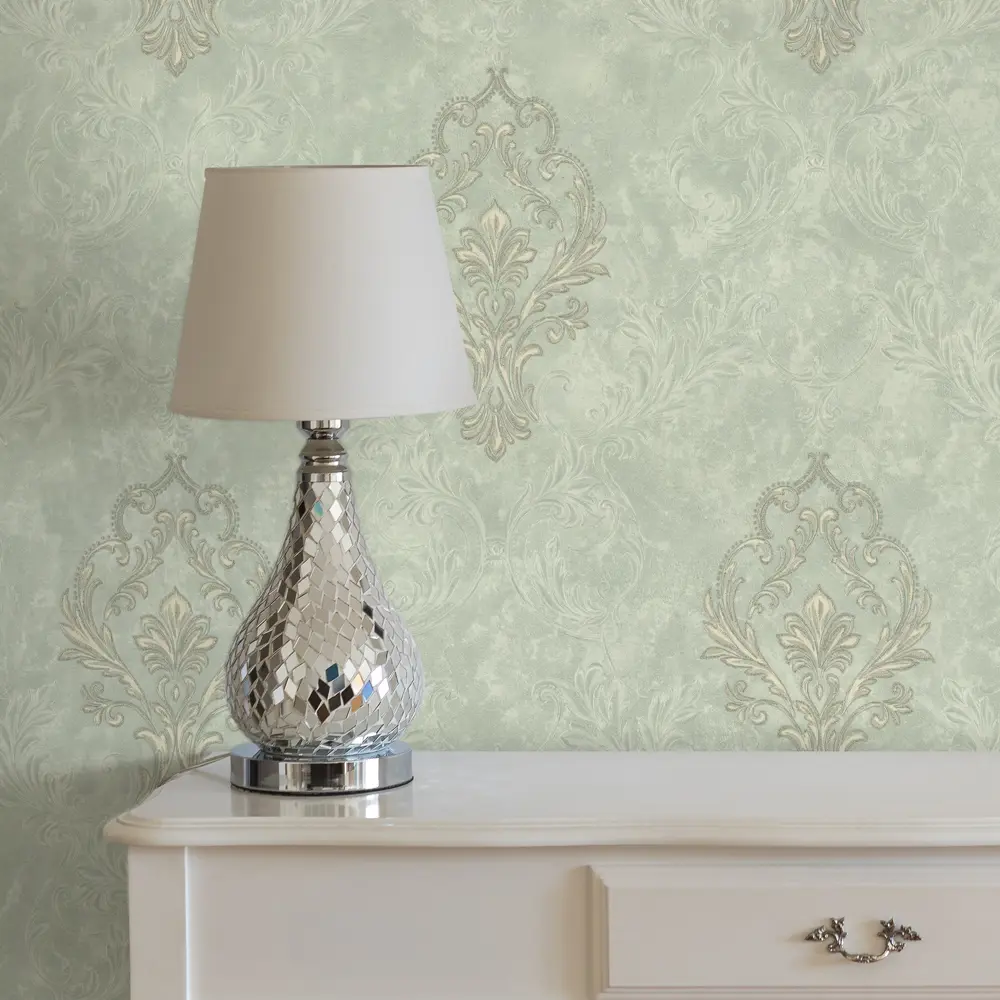 Обои флизелиновые Euro Decor Saphire зеленые 1.06 м ED7259-04 89456613 STLM-2114901 - Вид №4