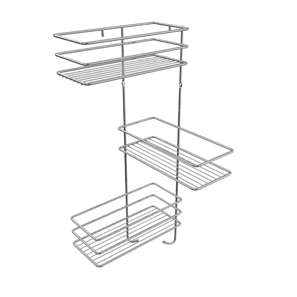 Полка настенная угловая тройная Lemer Soul 22.5x55x22.5 см металл цвет хром STLM-2141678 - Вид №3