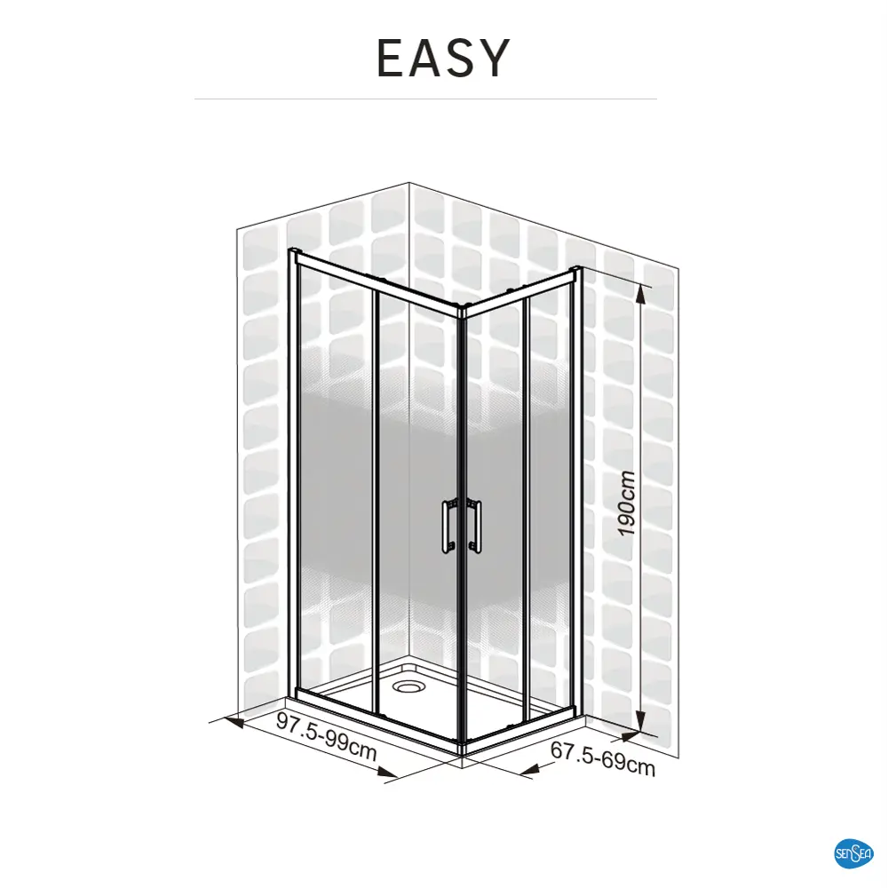 Комплект стекол для душевой ширмы Sensea Easy 100x70 см стекло с шелкографией, цвет профиля на выбор 88103653 STLM-2016755 - Вид №25