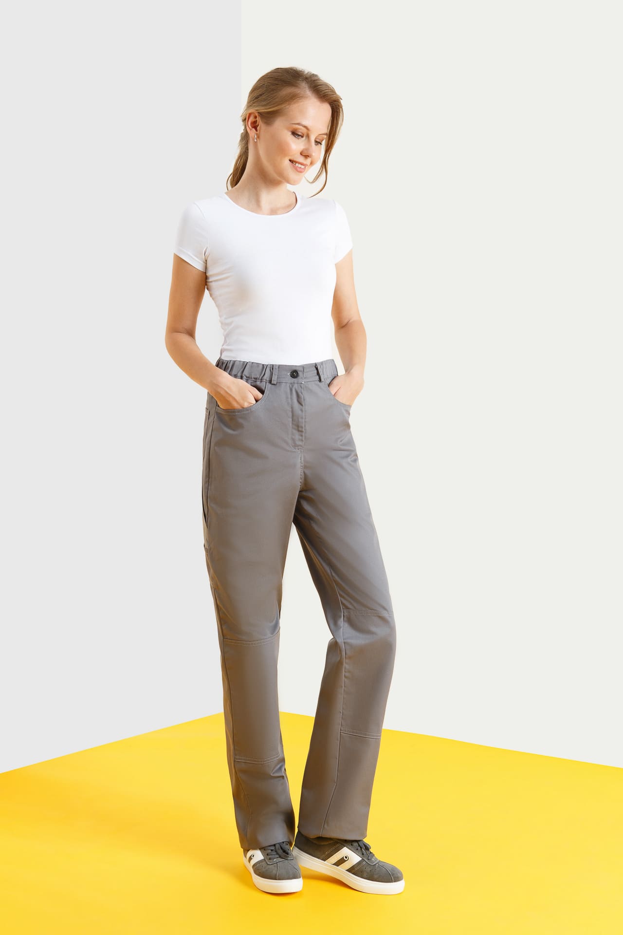 5046606 Костюм "Профессионал" женский темно-серый со светло-серым  Летняя спецодежда  размер 48-50/170-176  - Вид №12