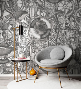 Живописные обои с рисунком