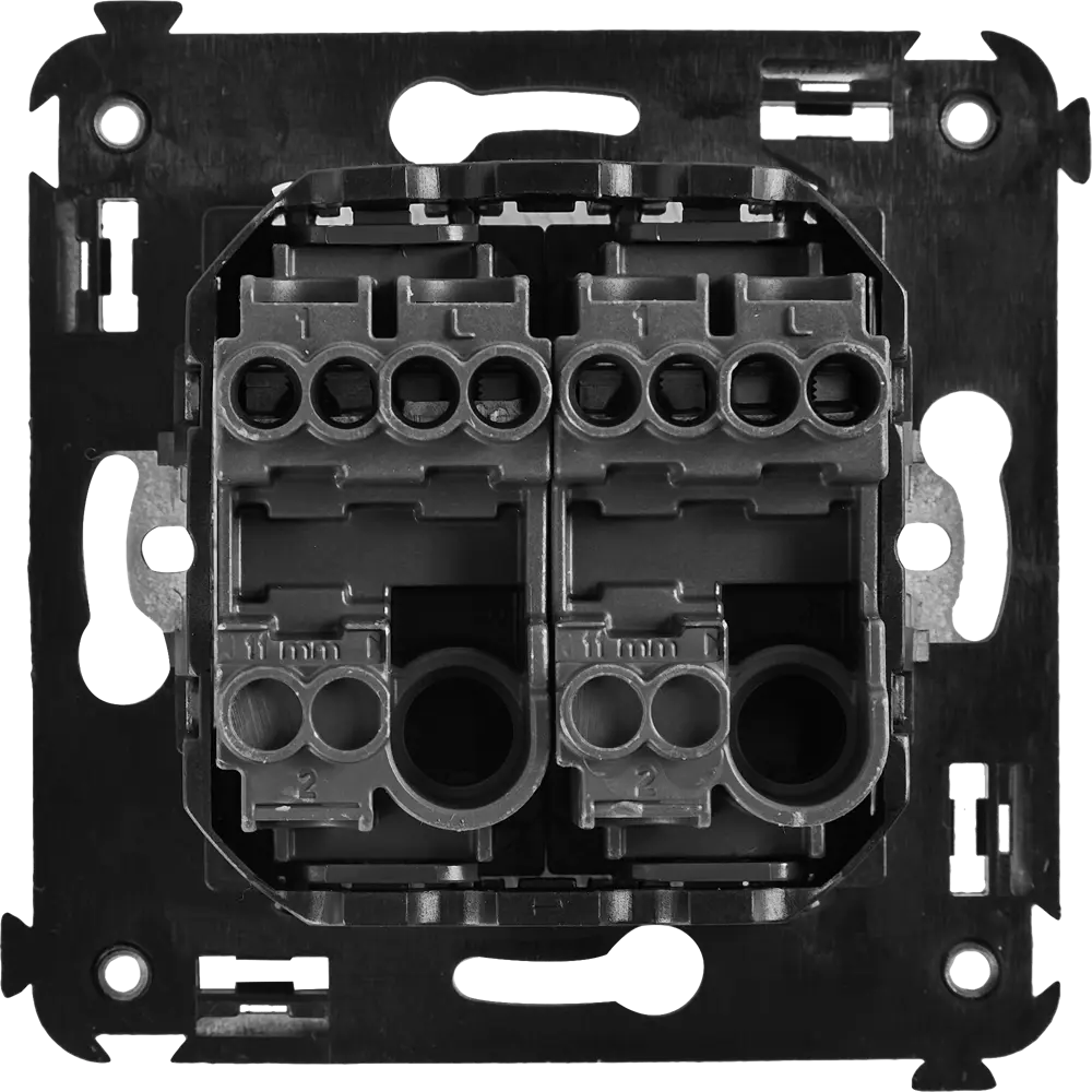 Выключатель встраиваемый DKC Avanti 2 клавиши цвет черный матовый STLM-2052033 - Вид №2