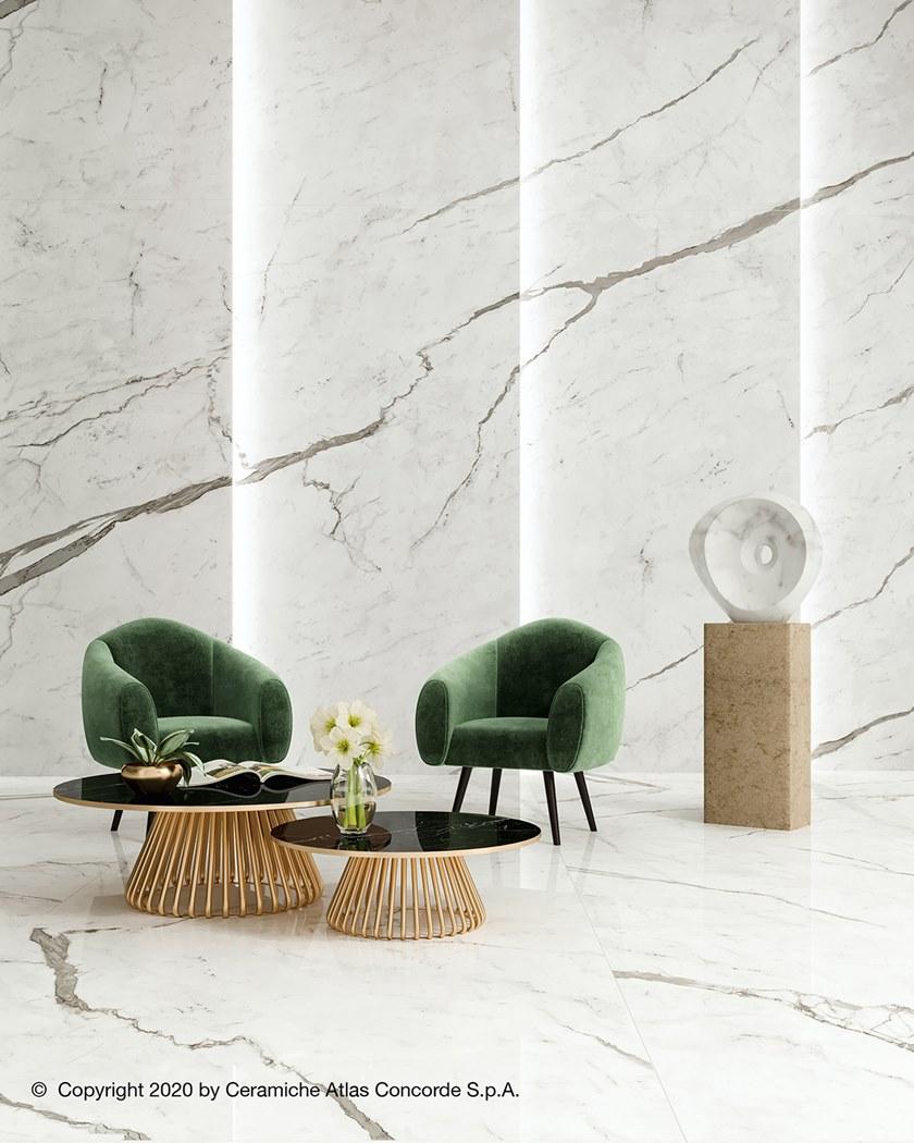 Atlas Concorde Белая плитка для стен с эффектом мрамора Marvel shine sun-id-1375735 - Вид №28