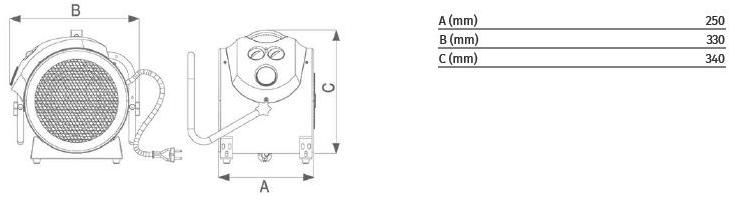 Vortice Профессиональный переносной и настенный тепловентилятор Caldopro 70805 - Вид №4