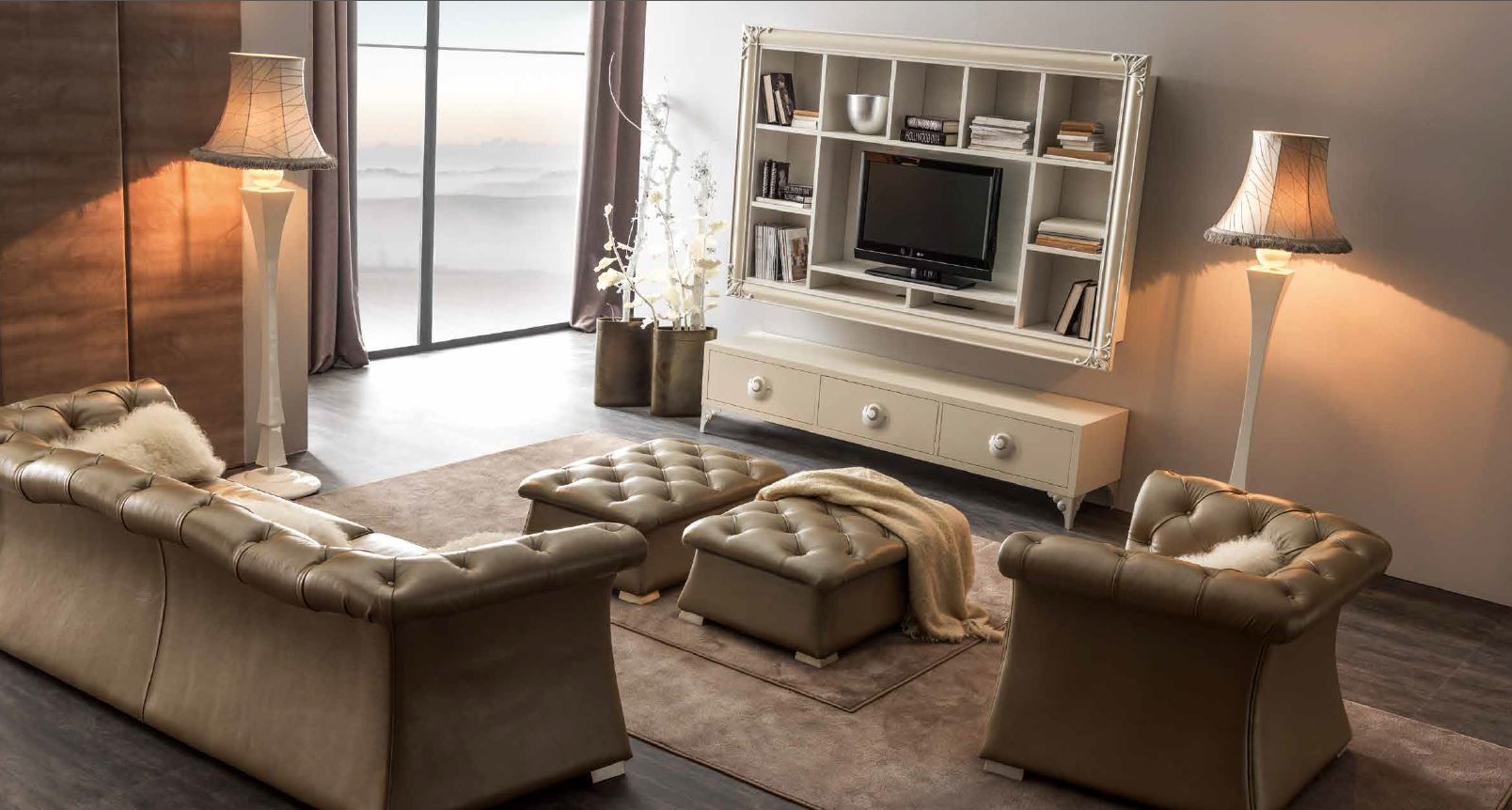 Кожа capitonné пуф CorteZari Zoe Gold ARCH-00134193 - Вид №1