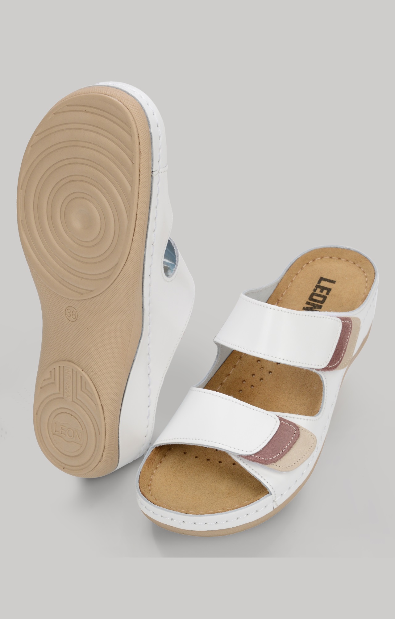 62375 Сандалии "Leon" женские белые LEON  Врач  размер 36  - Вид №1