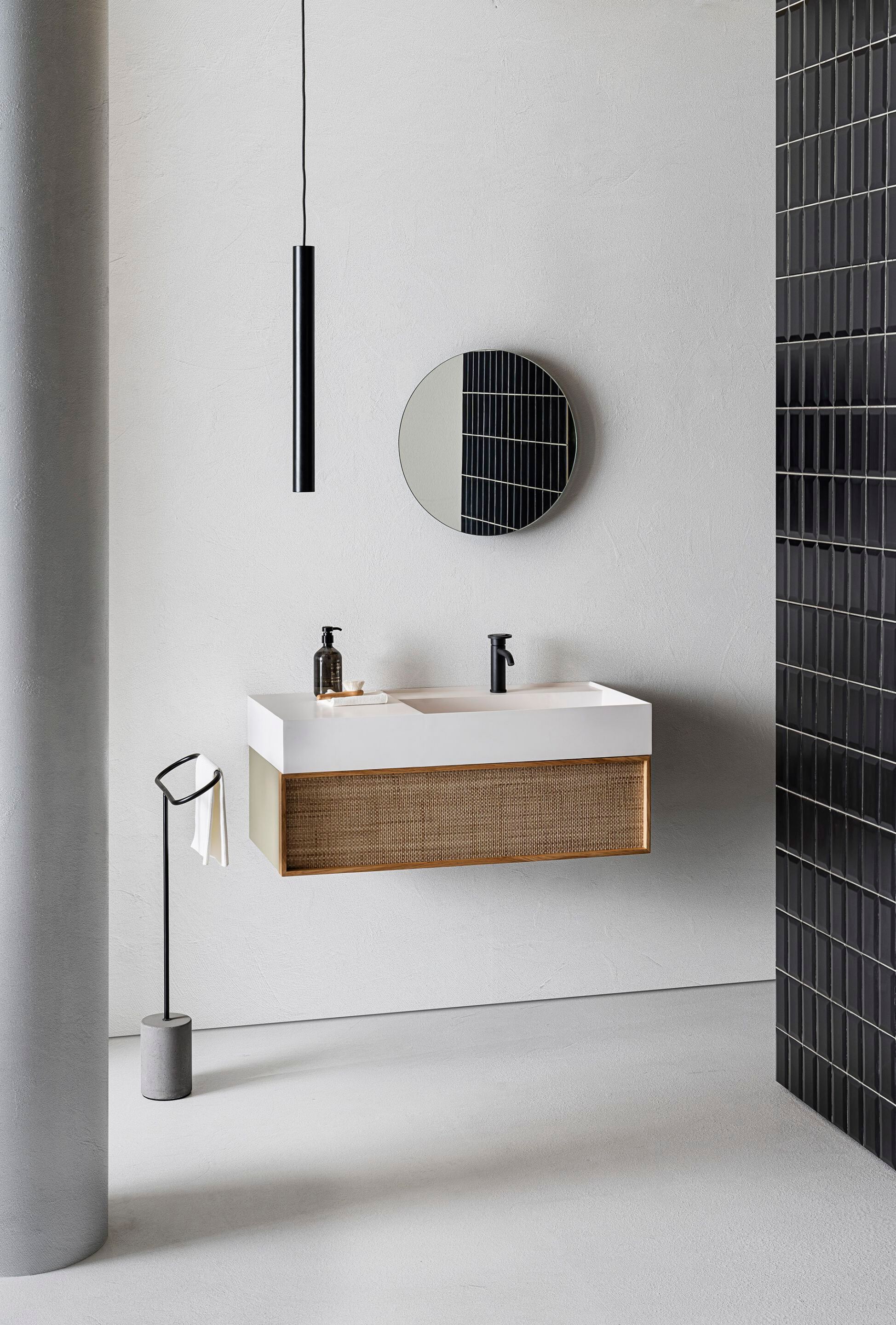 Подвесной шкаф для умывальника с ящиками с держателем для полотенец Pirovano Element ARCH-00151655 - Вид №1