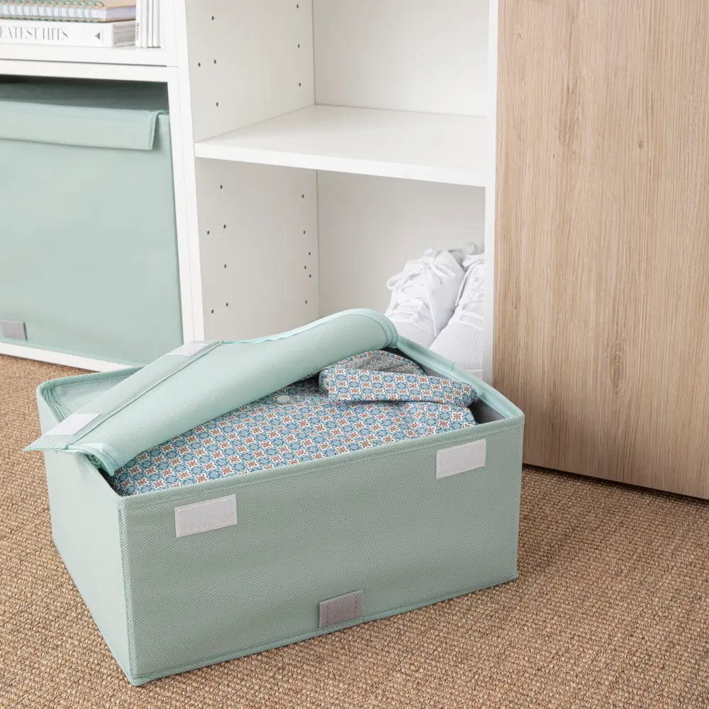 Короб с крышкой Spaceo Laguna 5, 360x165x280 мм, 16 л, нетканый, цвет зеленый Home STLM-2198279 - Вид №4