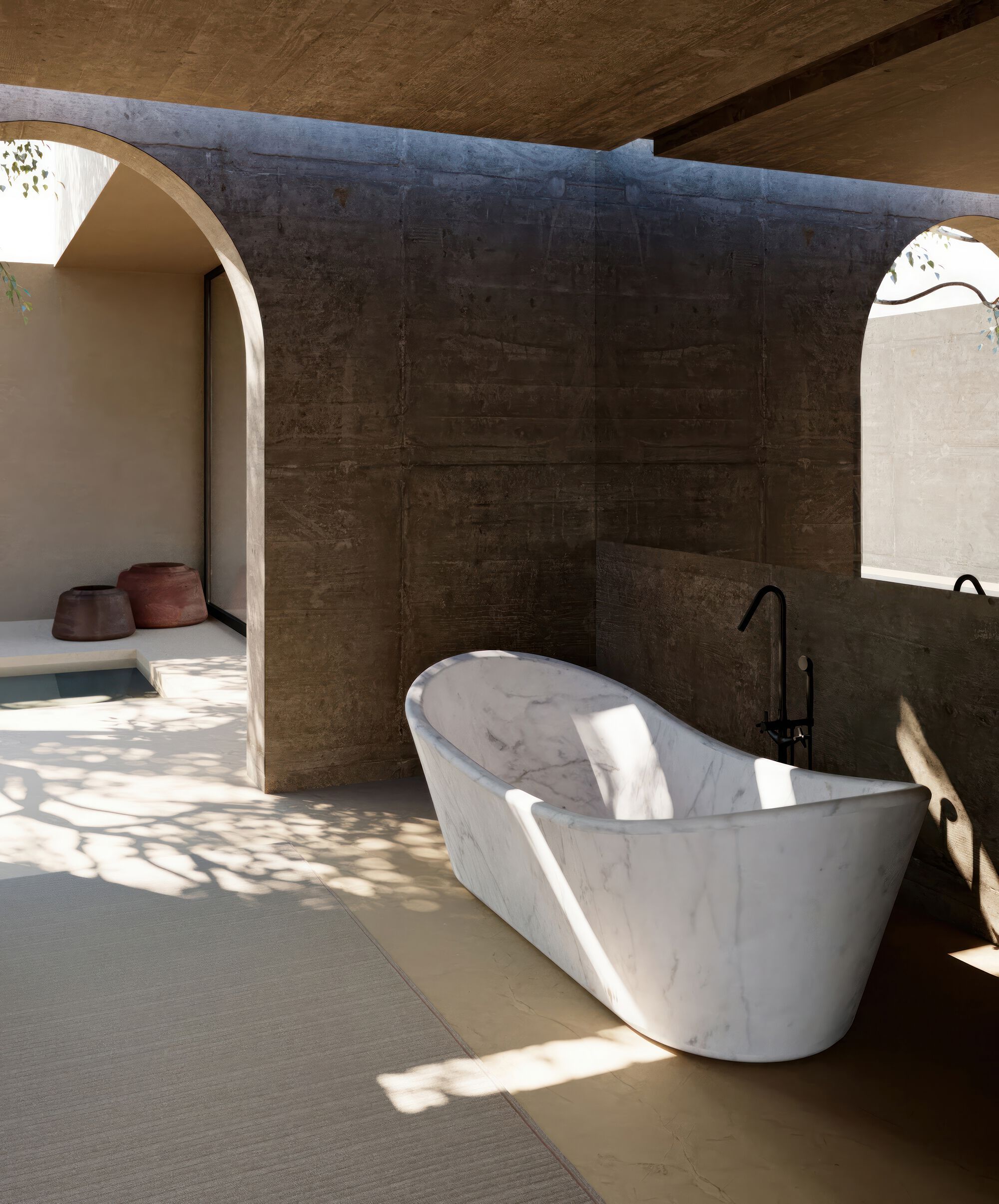 Ванна в центре комнаты из каррарского мрамора VELTHA® Caresi ARCH-00047589 - Вид №2