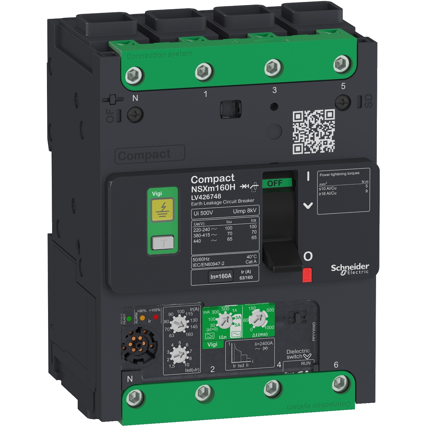 LV426708 Силовой автомат Compact NSX, 16кА, 4P, 160А Schneider Electric 