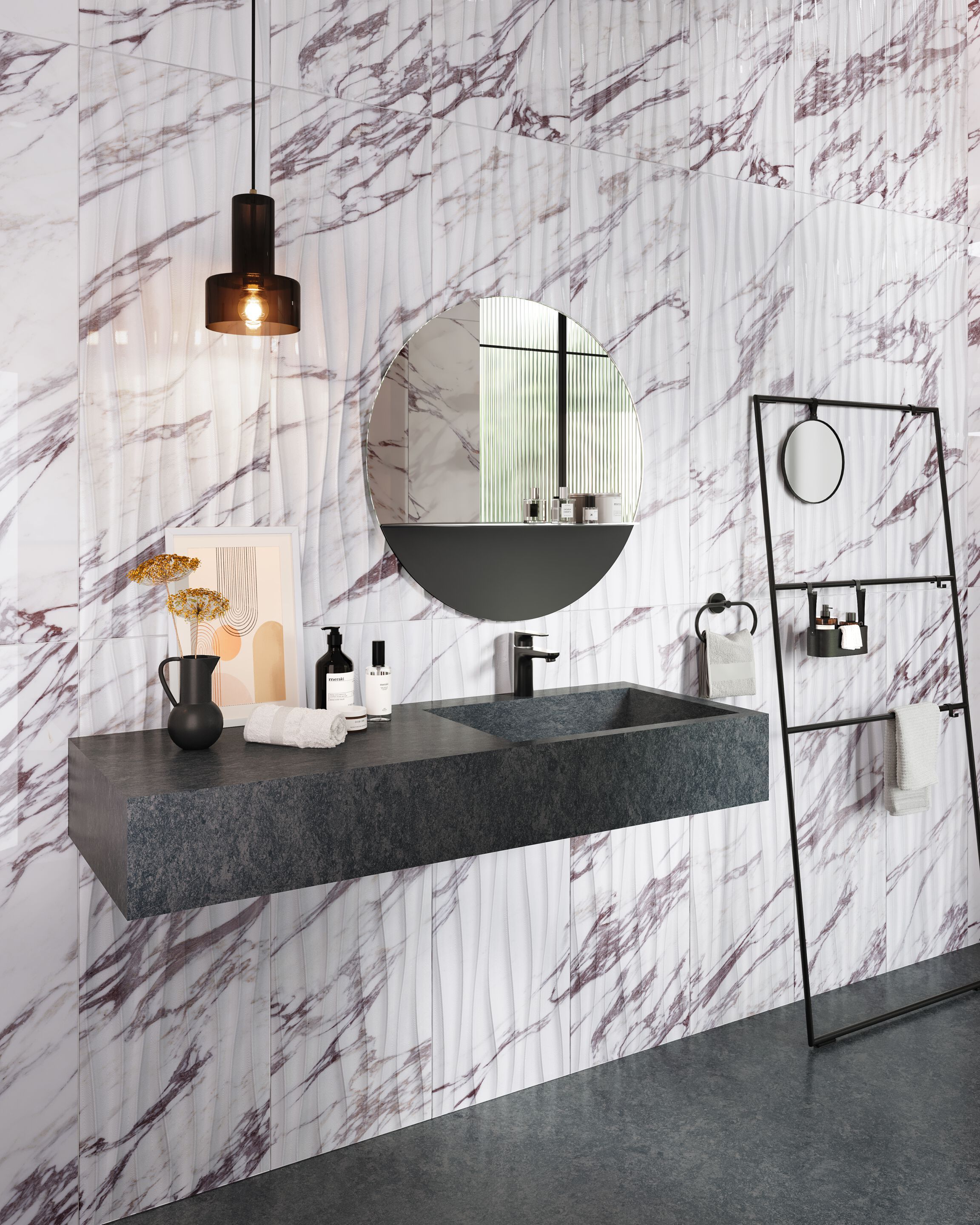 Пол / керамогранит с мраморным эффектом Kaleseramik ванная комната ARCH-00151941 - Вид №1