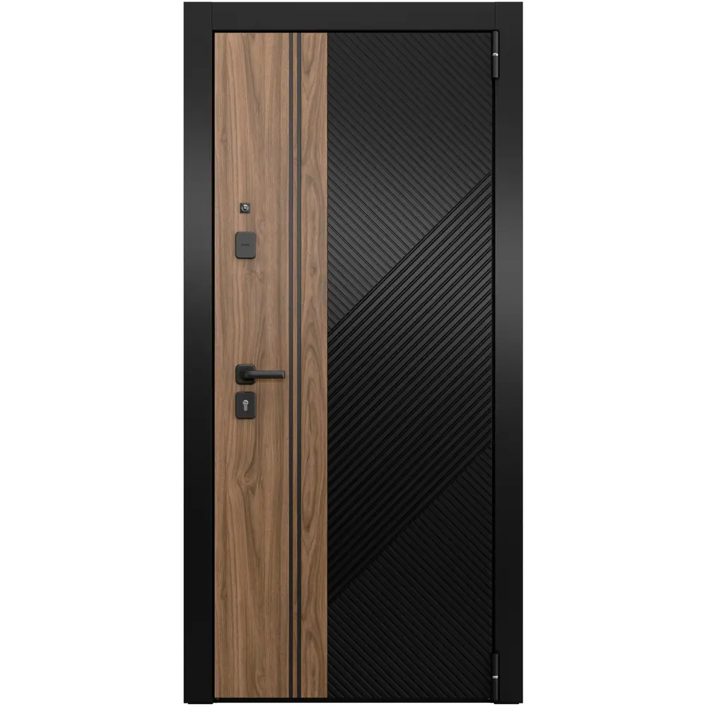 Дверь входная металлическая Браун Скай 86x205 см правая шелк белый с зеркалом TOREX STLM-2178209 - Вид №1