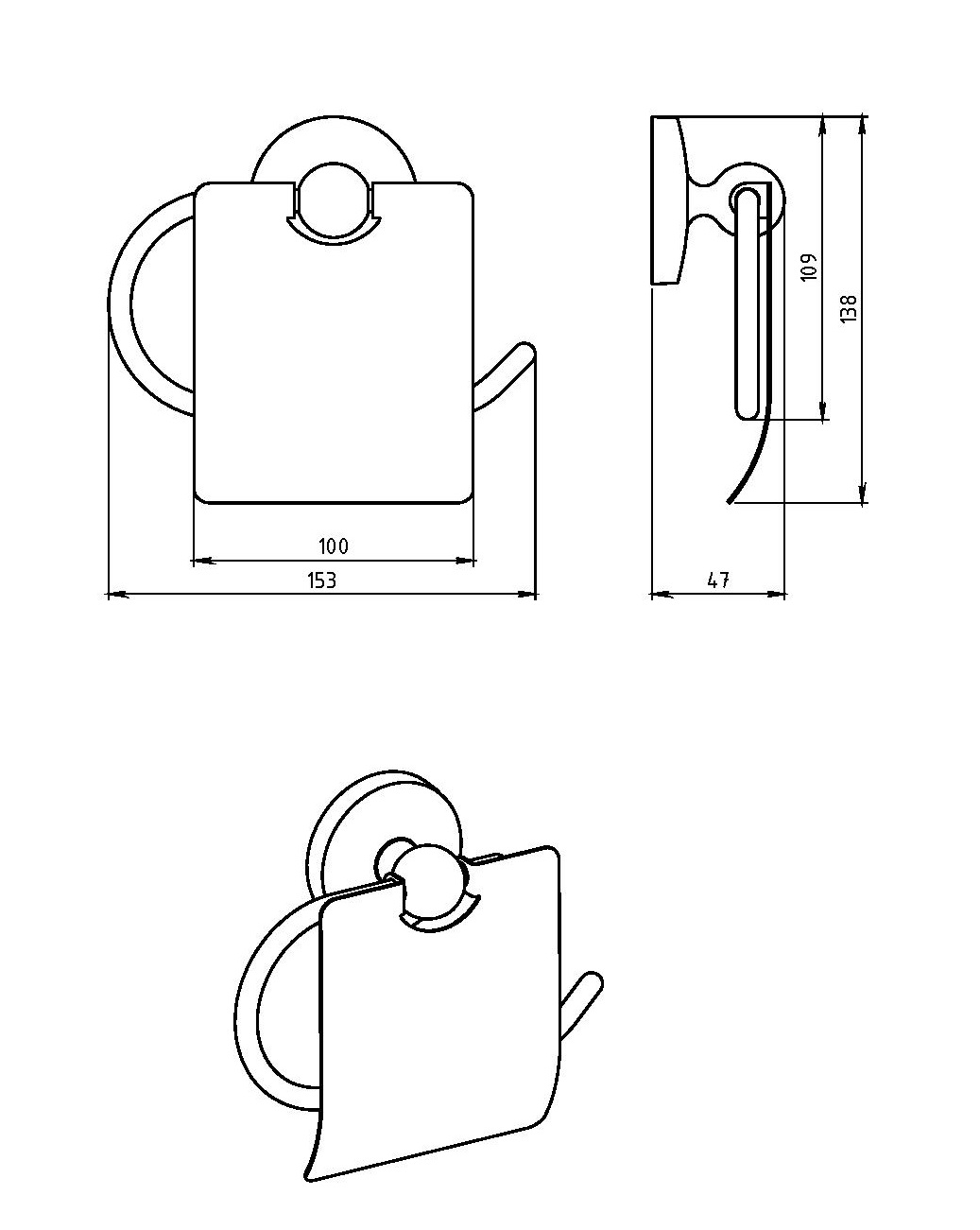 Держатель для туалетной бумаги с крышкой Novaservis  Metalia 1 6138.0 хром 61380 - Вид №1