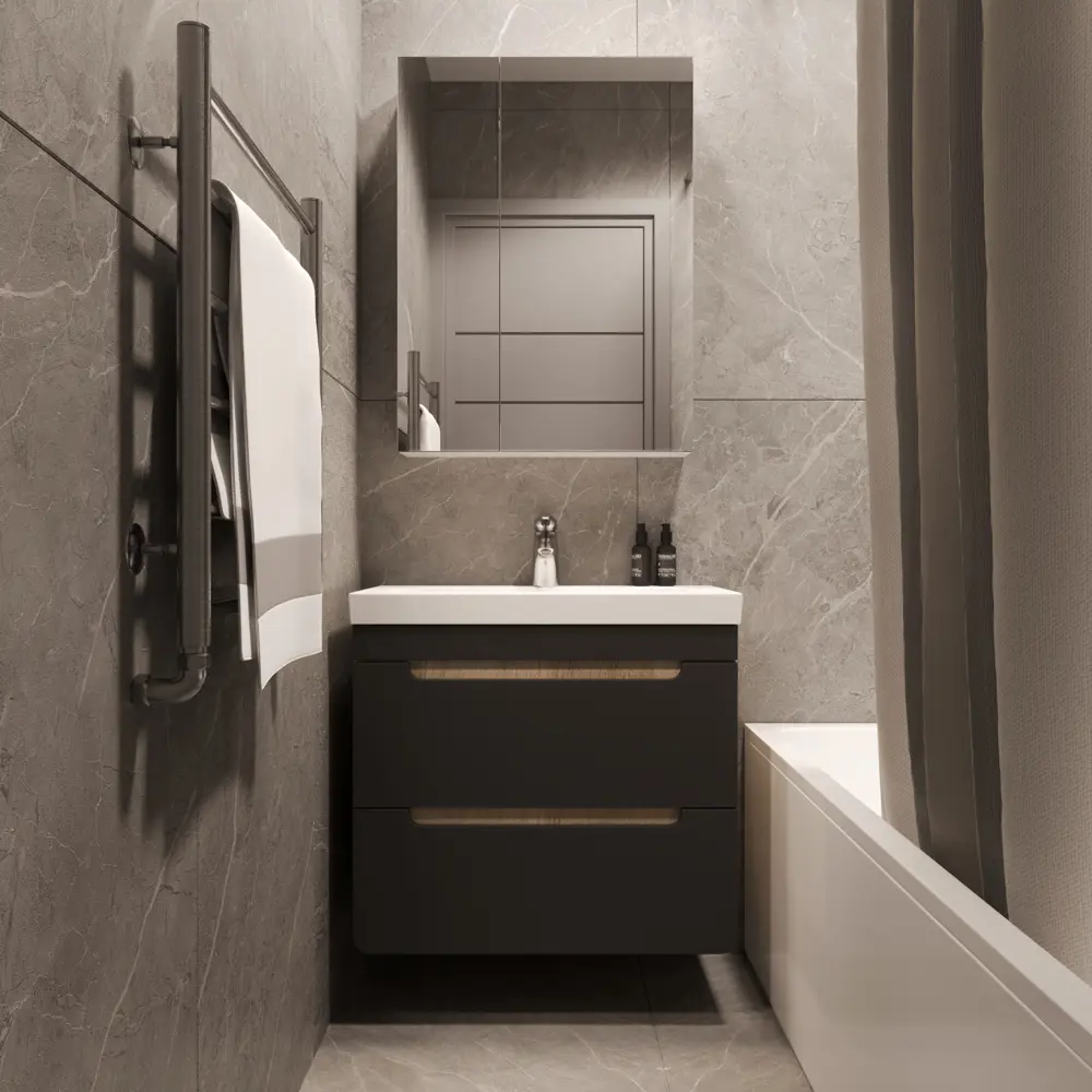 Подвесная тумба Santreyd Окинава для раковины 70 см графит 86516199 Ванная комната STLM-0069524 - Вид №6