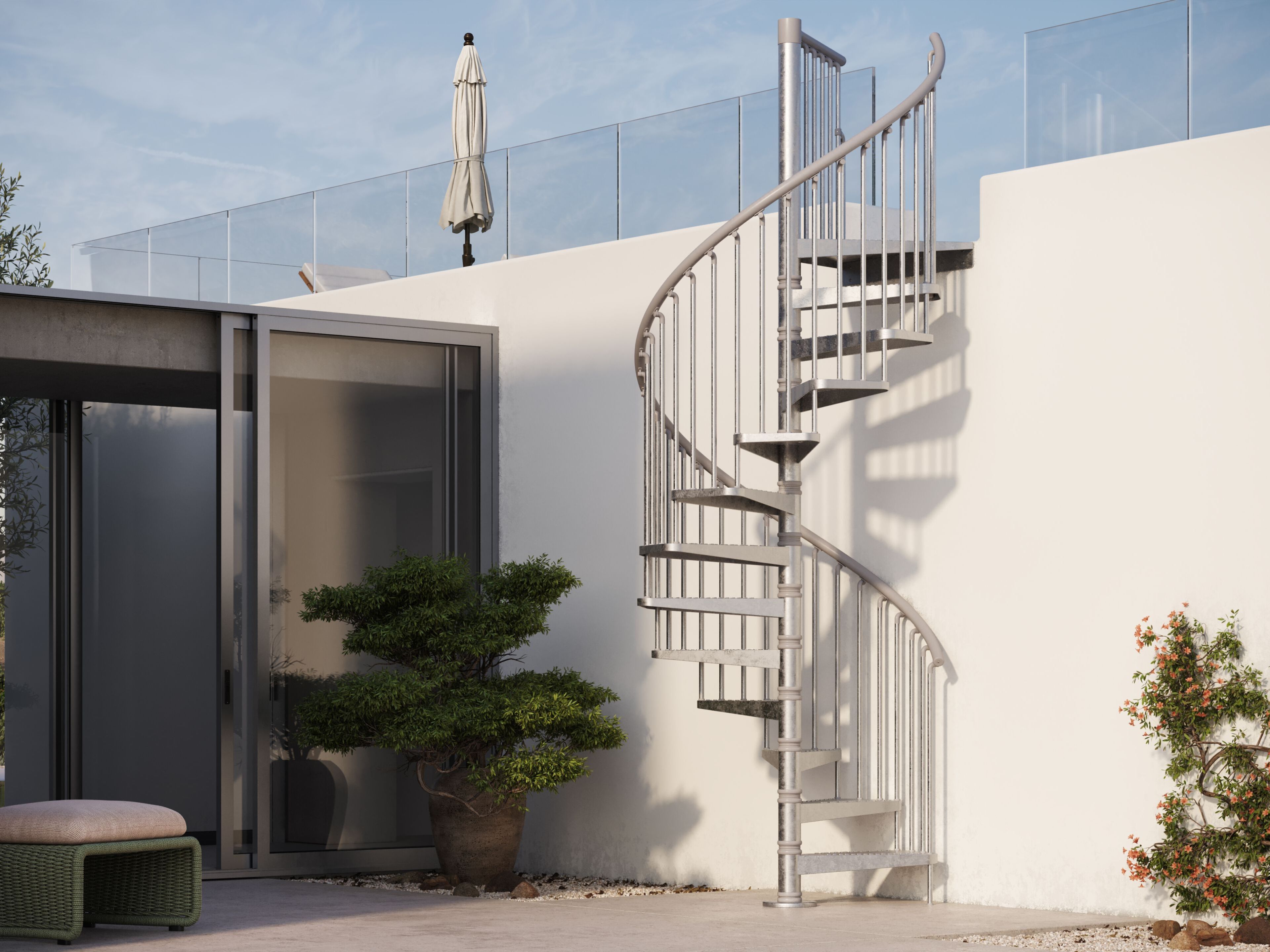 Наружная стальная модульная спиральная винтовая лестница Scrigno OUTDOOR ARCH-00022685 - Вид №1