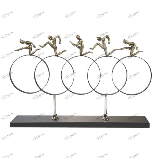 Статуэтка декоративная металлическая 45х70х15 см черная "Атлеты" UNICO  255470 Черный 