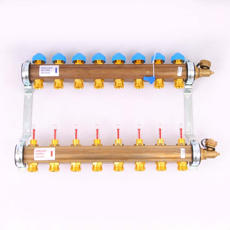 Коллекторная группа HKV/T с термостатическими вентилями и расходомерами WATTS Ind 1"x3/4"ЕК 8 выходов 10004202