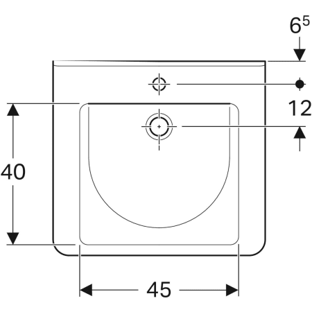 128666000 Раковина Geberit Renova Comfort Square, безбарьерная Geberit  - Вид №20