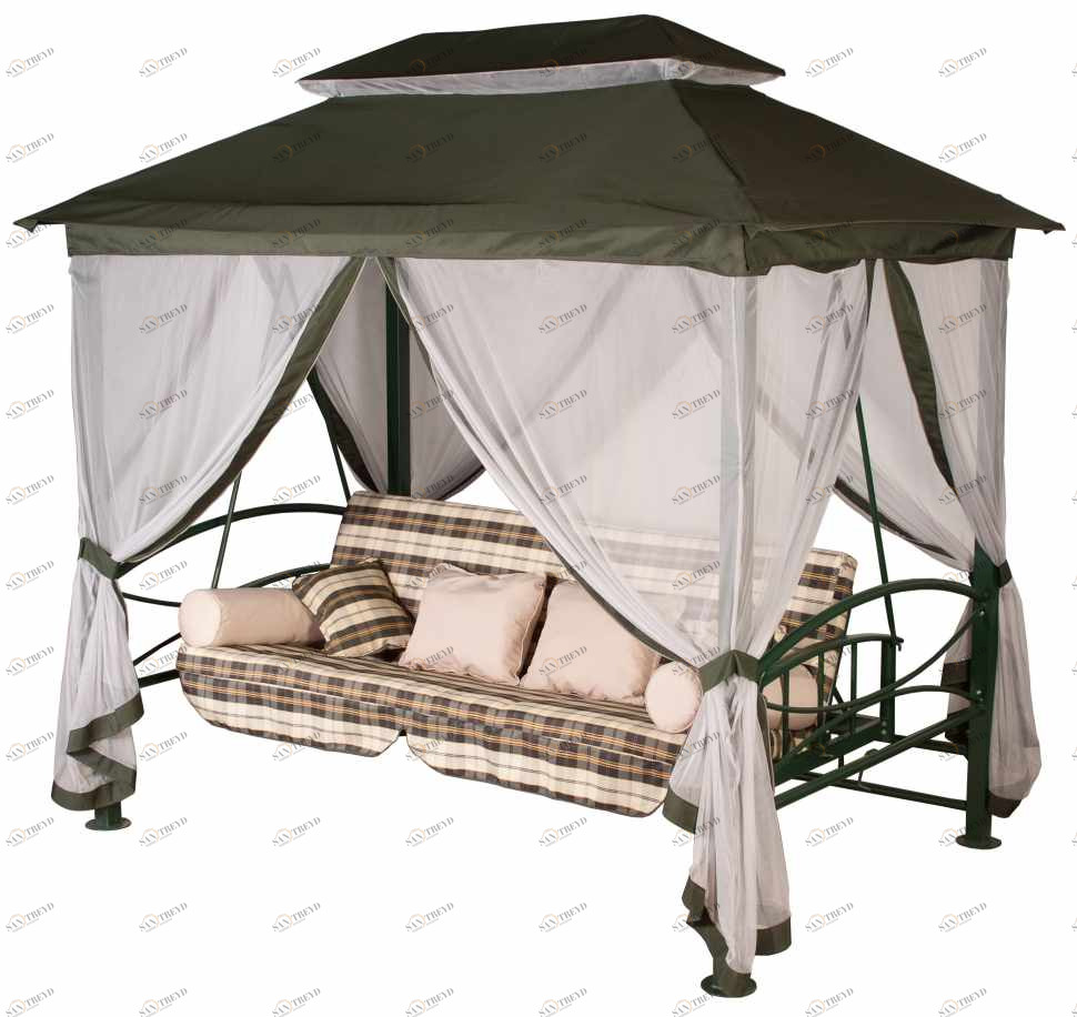 Качели садовые зеленые "Ницца" IMPEX  132272 Белый;зеленый 