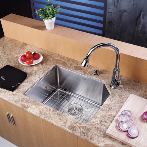 KHU121-23-KPF2220CH-KSD33CH Накладная раковина на столешницу  прямоугольная Krausru 