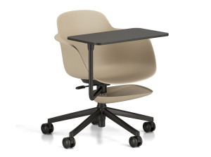 Стул конференции полипропилена с 5 спицевыми колесами с опрокидыванием