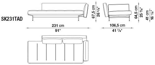 B&B Italia 4-х местный кожаный диван Saké sun-id-1457556 - Вид №23