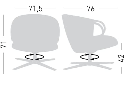 4-спицевое тканевое кресло с подлокотниками GABER Cucaracha ARCH-00016735 - Вид №7