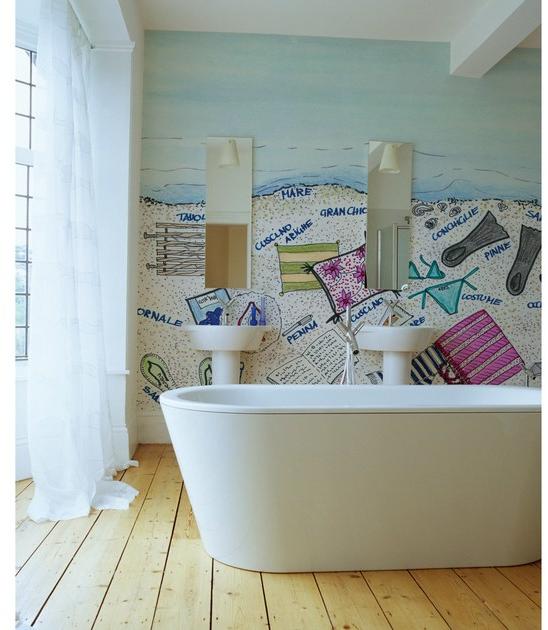 Wall&decò Детские обои для ванной с надписью Wet system 14 sun-id-1480490 - Вид №2