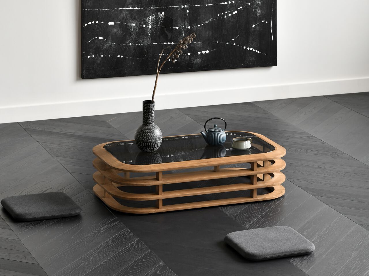 Низкий журнальный столик из массива дерева Air Division Liner ARCH-00072410 - Вид №6