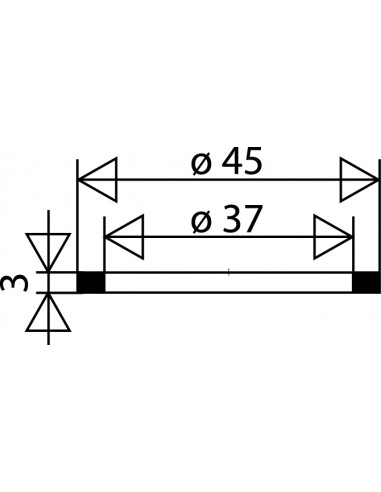 014200 005 01  Плоская прокладка для гайки 1 "1/2, 45 x 37 x 3 мм, черный эластомер, 2 шт. Valentin Чернить  - Вид №2