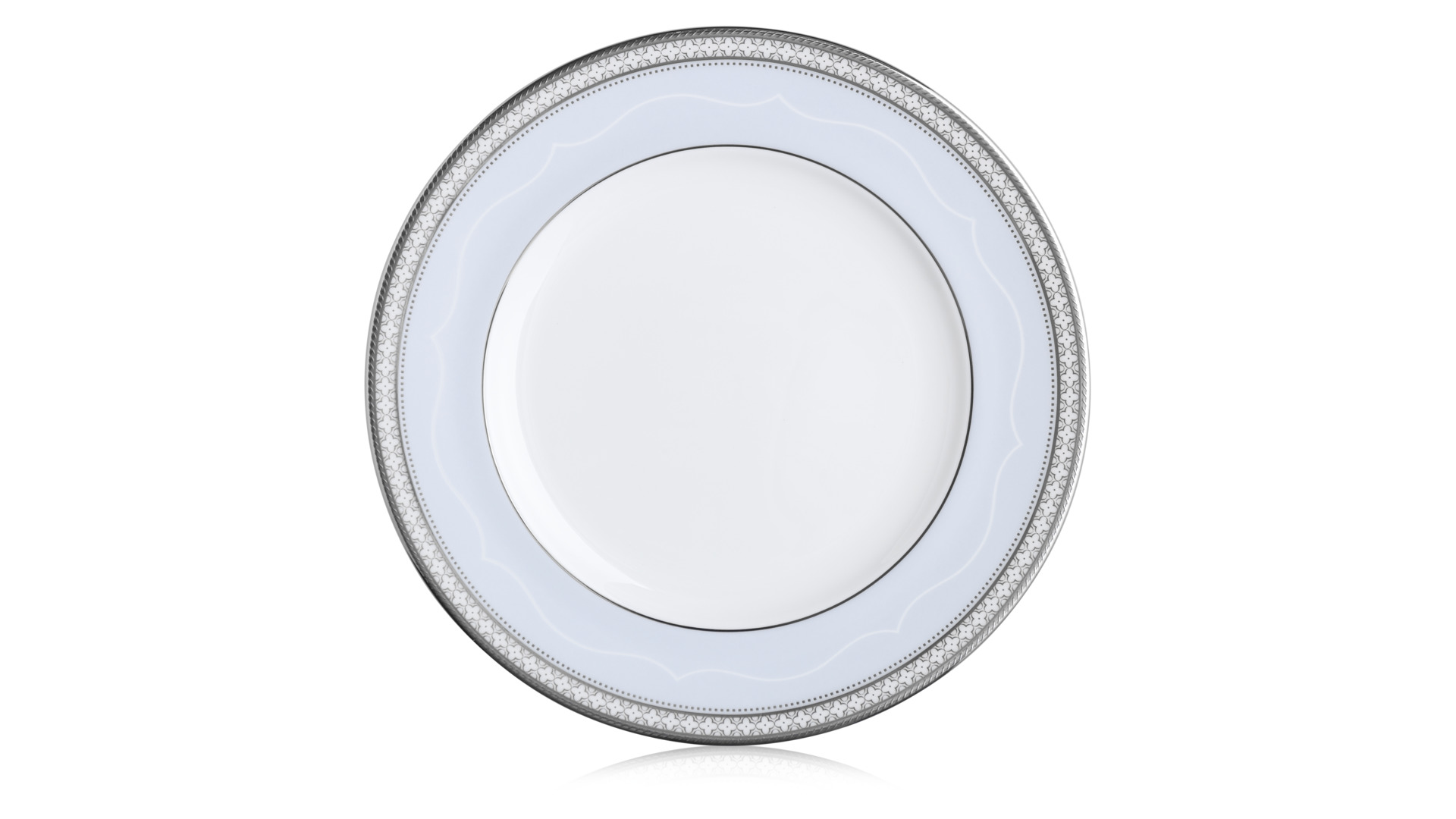 10651597 Noritake Набор из 6 тарелок закусочных Noritake "Трефолио,платиновый кант" 23см Фарфор костяной  - Вид №1