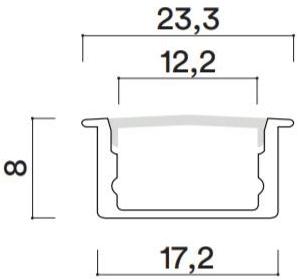 HER Линейный световой профиль из алюминия для светодиодных модулей  Pf020  - Вид №2