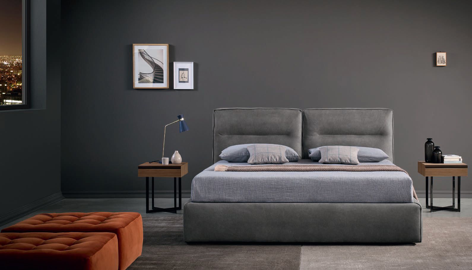 Квадратная прикроватная тумбочка из дерева с ящиками BODEMA профиль ARCH-00046741 - Вид №8