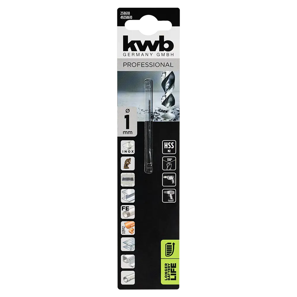 Сверло спиральное по металлу HSS KWB 258610 1x34 мм 89445601 STLM-2146652  - Вид №1