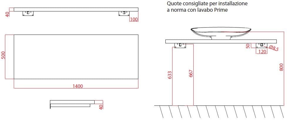Столешница для умывальников из МДФ и меламина Goman ARCH-00099804 - Вид №2